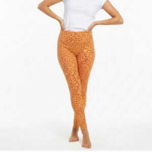Lou & Grey Orange Floral Activewear Leggings XS